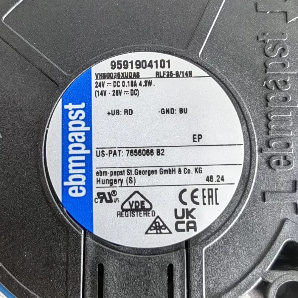 ebmpapst RLF35-8/14N 24V DC Fan 4.3W 9.6m³/h 51x51x15MM Free Standing Plastic 8/14N DC Centrifugal Fan ebmpapst RLF35-8/14N 24V DC Fan 4.3W 9.6m³/h 51x51x15MM Free Standing Plastic 8/14N DC Centrifugal Fan