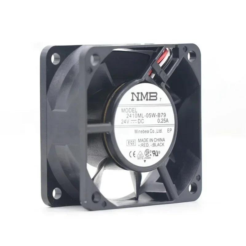NMB 2410ML-05W-B79 60x60x25mm 6025 6cm 24V DC 0.25A 33.1 CFM 6800RPM Double Axial Fan NMB 2410ML-05W-B79 60x60x25mm 6025 6cm 24V DC 0.25A 33.1 CFM 6800RPM Double Axial Fan