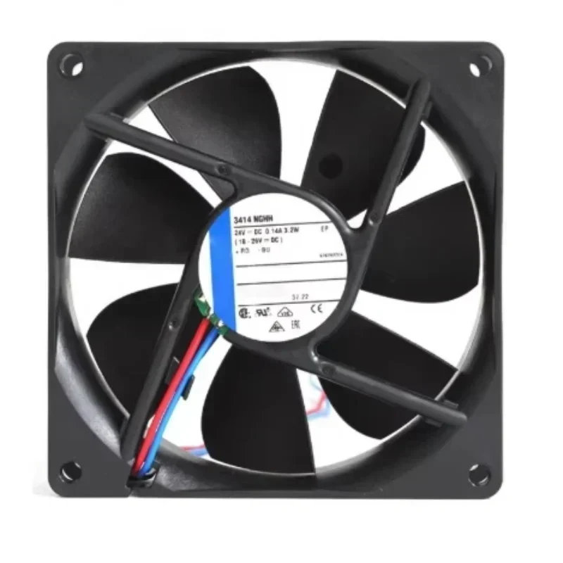 ebmpapst 3414NGHH 92x92 x25mm 9225 24V DC 3.2W 3900RPM 47.6CFM 39dBA High-end Axial Fan ebmpapst 3414NGHH 92x92 x25mm 9225 24V DC 3.2W 3900RPM 47.6CFM 39dBA High-end Axial Fan
