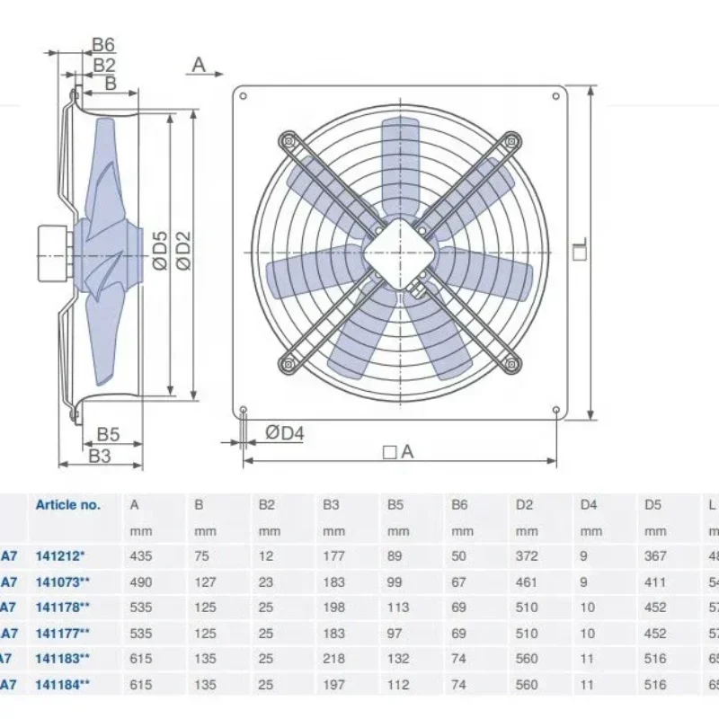 Ziehl-Abegg FC040-4EQ.4C.A7 400mm FC045-4EQ.4F.A7 450mm 230V AC 260W 380W Wall Mounted Air Conditioner Axial Fan Ziehl-Abegg FC040-4EQ.4C.A7 400mm FC045-4EQ.4F.A7 450mm 230V AC 260W 380W Wall Mounted Air Conditioner Axial Fan