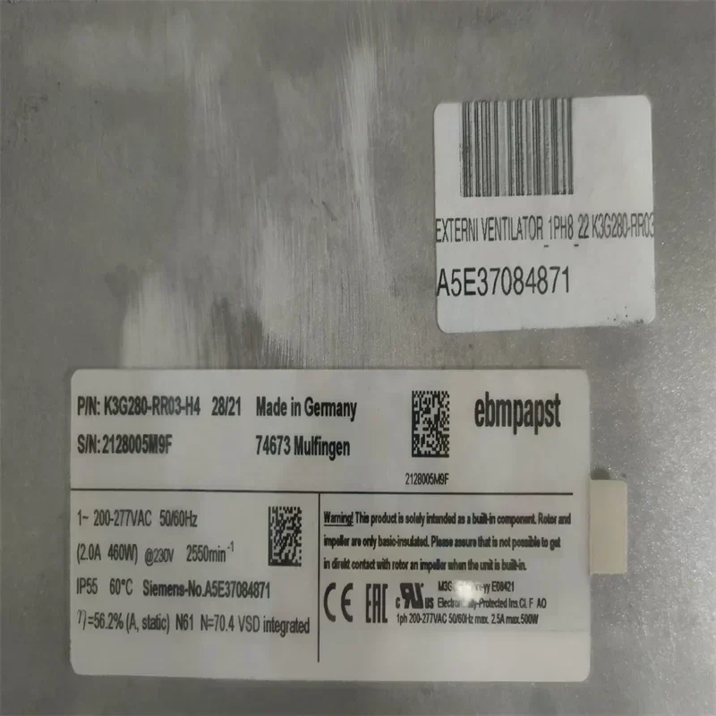 ebmpapst K3G280-RR03-H4 K3G280-RR03-H2 GR31M-6ID.BF.2R M4E068-EC 230VAC 105W 1420RPM 310mm Ventilation Siemens Fan ebmpapst K3G280-RR03-H4 K3G280-RR03-H2 GR31M-6ID.BF.2R M4E068-EC 230VAC 105W 1420RPM 310mm Ventilation Siemens Fan