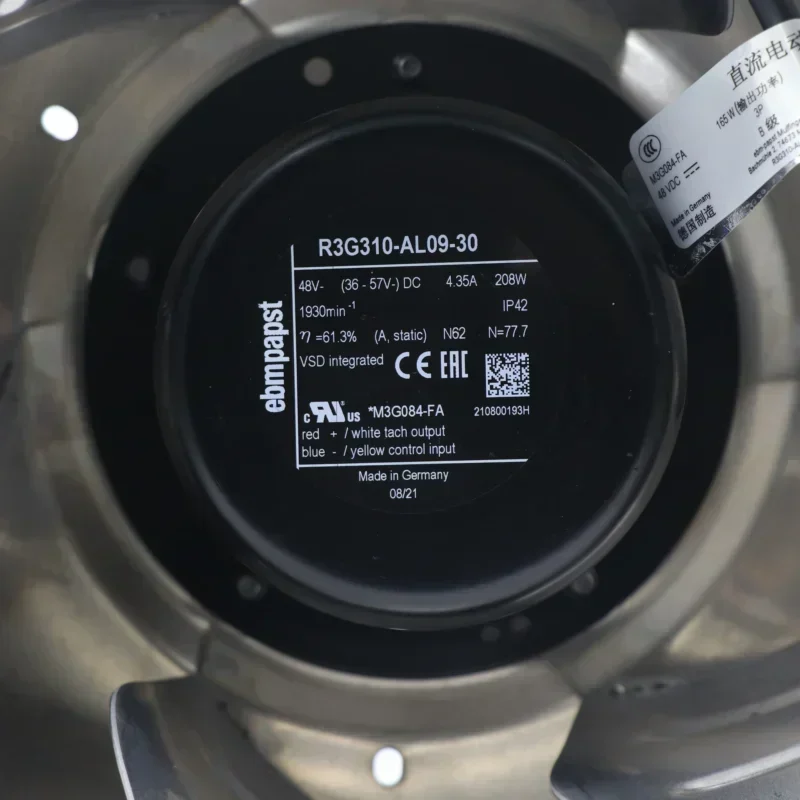 ebmpapst R3G310-AL09-30 M3G084-FA 48V DC 208W 310 mm IP42 PWM Controller Centrifugal Fans ebmpapst R3G310-AL09-30 M3G084-FA 48V DC 208W 310 mm IP42 PWM Controller Centrifugal Fans