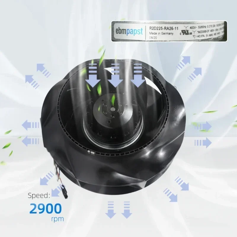 ebmpapst R2D225-RA26-11 400/480V AC 0.27/0.33A 225mm 150W Blower Centrifugal Fan for Siemens A5F00137340 ebmpapst R2D225-RA26-11 400/480V AC 0.27/0.33A 225mm 150W Blower Centrifugal Fan for Siemens A5F00137340