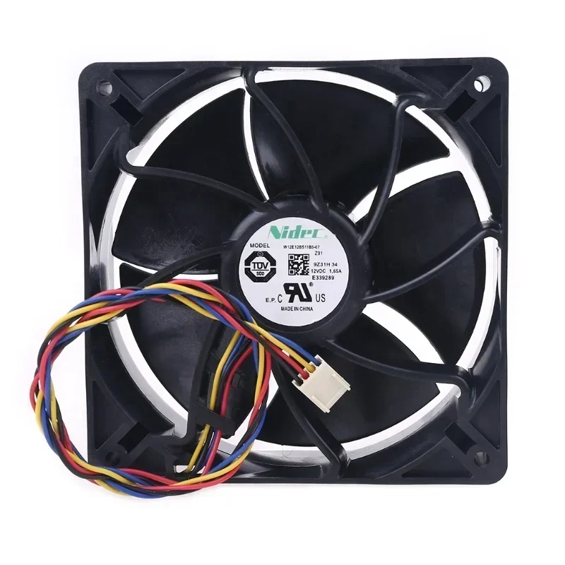 NIDEC W12E12BS11B5-57 12V DC 1.65A 120x120x38mm 12cm 12038 267CFM Chassis Large Air Volume Axial Fan
