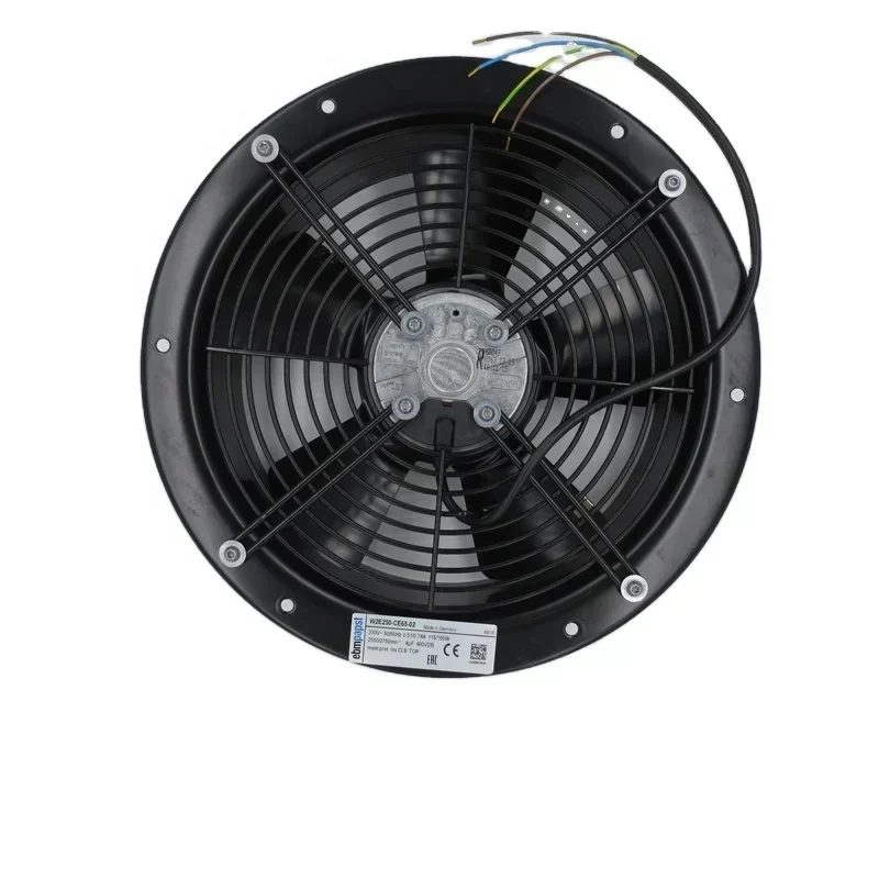 ebmpapst W2E250-CE65-02 230V AC 115/ 165/175 W 2550RPM/2750RPM 947.61CFM/1024.13CFM Wind Power Axial Fan ebmpapst W2E250-CE65-02 230V AC 115/ 165/175 W 2550RPM/2750RPM 947.61CFM/1024.13CFM Wind Power Axial Fan