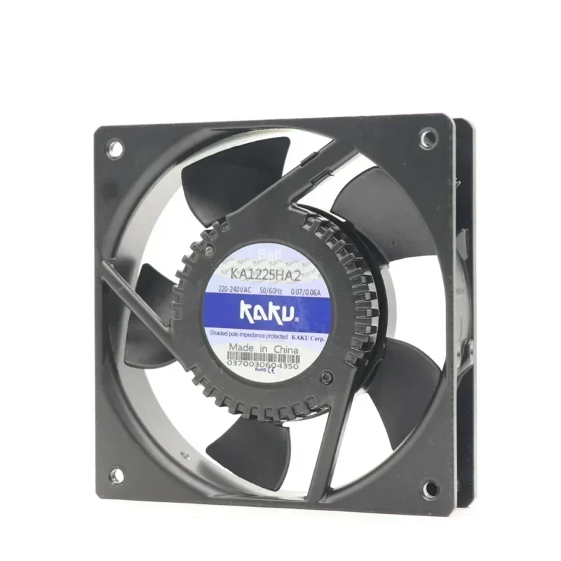 KAKU KA1225HA2 220-240V AC 0.06/0.07A 12/11W 2100/2200RPM 65/71CFM Axial Fan KA1225HA2-B KAKU KA1225HA2 220-240V AC 0.06/0.07A 12/11W 2100/2200RPM 65/71CFM Axial Fan KA1225HA2-B