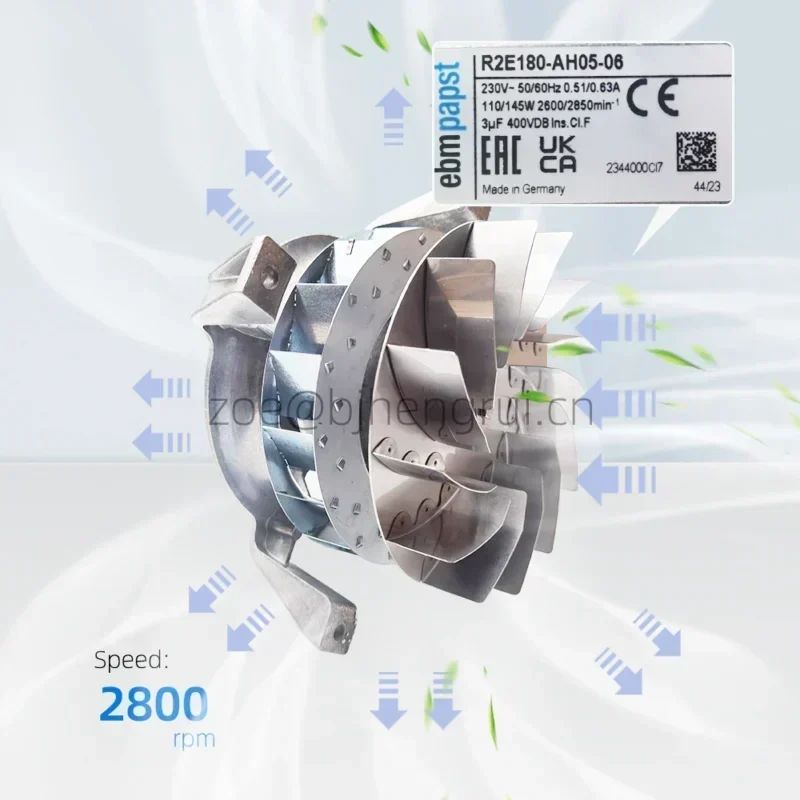 ebmpapst R2E180-AH05-06 230V AC 110W 270x270x137mm 0.51A IP20 2600RPM Ventilation Centrifugal Fan R2E180-AU01-10 ebmpapst R2E180-AH05-06 230V AC 110W 270x270x137mm 0.51A IP20 2600RPM Ventilation Centrifugal Fan R2E180-AU01-10