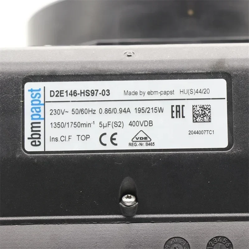 ebmpapst D2E146-HS97-03 D2E146-HS97-44 230V AC 215W FFU Fan Filter Unit Centrifugal Blower D2E146-HS97-01 ebmpapst D2E146-HS97-03 D2E146-HS97-44 230V AC 215W FFU Fan Filter Unit Centrifugal Blower D2E146-HS97-01
