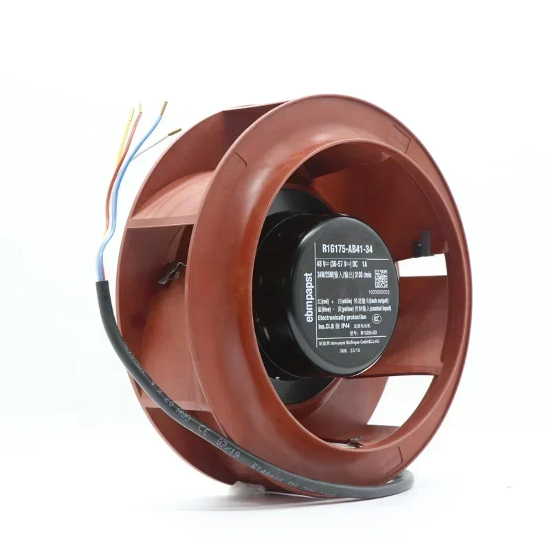 ebmpapst R1G175-AB41-34 48V DC 38W 0.85A 566m3/h 175mm 3100RPM HVAC Centrifugal Fan R1G175-AB63-02 ebmpapst R1G175-AB41-34 48V DC 38W 0.85A 566m3/h 175mm 3100RPM HVAC Centrifugal Fan R1G175-AB63-02