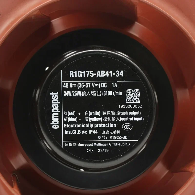 ebmpapst R1G175-AB41-34 48V DC 38W 0.85A 566m3/h 175mm 3100RPM HVAC Centrifugal Fan R1G175-AB63-02 ebmpapst R1G175-AB41-34 48V DC 38W 0.85A 566m3/h 175mm 3100RPM HVAC Centrifugal Fan R1G175-AB63-02