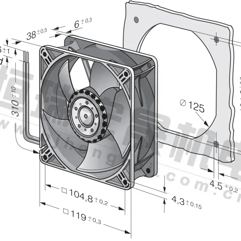 ebmpapst 4412/2HHP 12V DC 12038 120x120x38mm 13W 6.4A 168CFM 5000RPM IP20 12cm Axial Fan 4412/2HP ebmpapst 4412/2HHP 12V DC 12038 120x120x38mm 13W 6.4A 168CFM 5000RPM IP20 12cm Axial Fan 4412/2HP