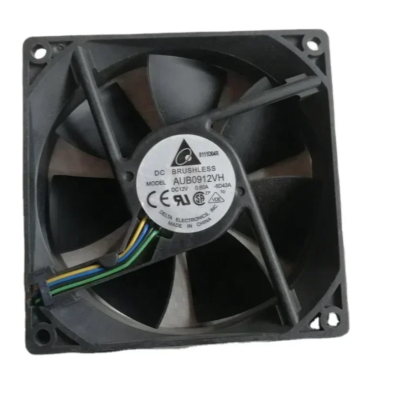 Delta AUB0912VH 9cm 12V DC 4.8W 67.8CFM 4 Leads 3800RPM Lock Rotor Sensor Projector Tach/PWM CPU Axial Fan Delta AUB0912VH 9cm 12V DC 4.8W 67.8CFM 4 Leads 3800RPM Lock Rotor Sensor Projector Tach/PWM CPU Axial Fan