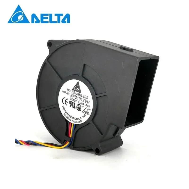 Delta BFB1012VH-A 97x94x33mm 12V DC 18W 1.97A 38CFM 4500RPM Lead Wires Grill Axial Fan