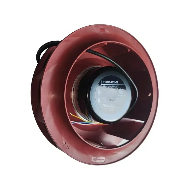 ebmpapst R1G220-AB35-52 24V DC 220mm 620.9CFM 106W 76dBA 3150RPM Centrifugal Fan ebmpapst R1G220-AB35-52 24V DC 220mm 620.9CFM 106W 76dBA 3150RPM Centrifugal Fan