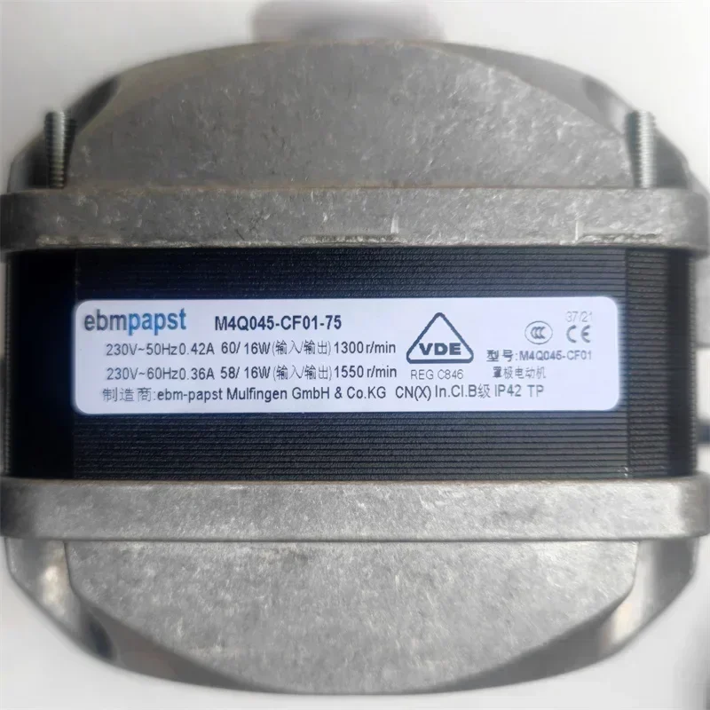 ebmpapst M4Q045-CF01-75 230V AC 60/58W 0.42/0.36A 1300/1550RPM IP20 Refrigerator Motor Fan M4Q045-CF ebmpapst M4Q045-CF01-75 230V AC 60/58W 0.42/0.36A 1300/1550RPM IP20 Refrigerator Motor Fan M4Q045-CF