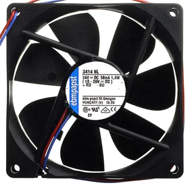 ebmpapst 3414NL 24V DC 1.1W 61m3/h 9225 92x92x25mm 9cm 23dBA Axial Fan ebmpapst 3414NL 24V DC 1.1W 61m3/h 9225 92x92x25mm 9cm 23dBA Axial Fan