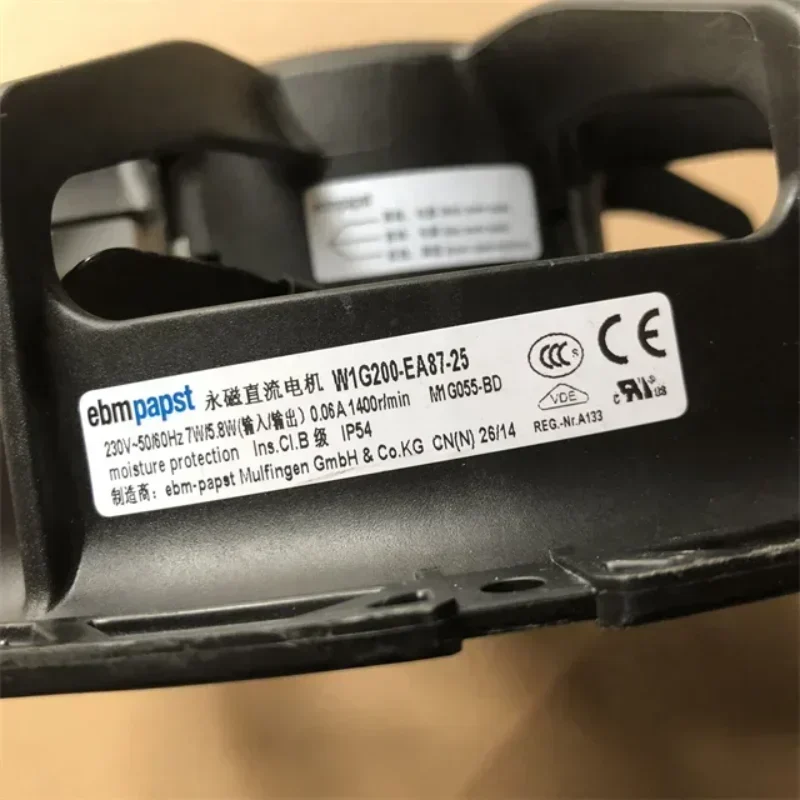 ebmpapst W1G200-EA87-25 200mm 230VAC 7W 1400RPM 294CFM Freezer Refrigerator Cold Storage Axial Fan ebmpapst W1G200-EA87-25 200mm 230VAC 7W 1400RPM 294CFM Freezer Refrigerator Cold Storage Axial Fan