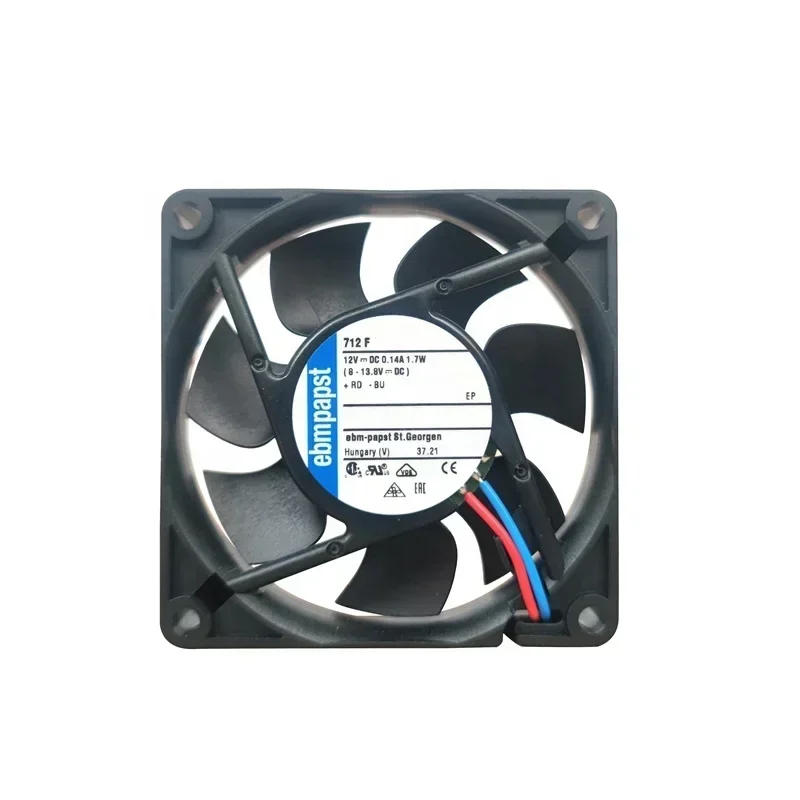 ebmpapst 712F 12V DC 7015 1.7W 0.14A 25.9 CFM 5300RPM 70x70x15mm 7cm Power Module Axial Fan