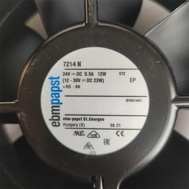 ebmpapst 7214N 24V DC 12W 3050RPM 150x55mm 360m3/h 53dBA Motor Axial Fan ebmpapst 7214N 24V DC 12W 3050RPM 150x55mm 360m3/h 53dBA Motor Axial Fan