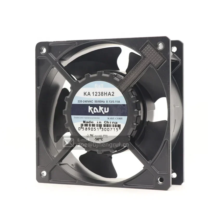 KAKU KA1238HA2-S-T 220V-240VAC 0.13A 21/18W 120x120x38mm 2700/3100RPM IP68 Small Chassis Axial Fan KAKU KA1238HA2-S-T 220V-240VAC 0.13A 21/18W 120x120x38mm 2700/3100RPM IP68 Small Chassis Axial Fan