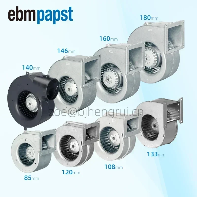ebmpapst G2E140-NS38-01 230V AC 0.46A/0.51A 105W/115W 1800RPM/1850RPM Ambulance Press Blower Centrifugal Fan ebmpapst G2E140-NS38-01 230V AC 0.46A/0.51A 105W/115W 1800RPM/1850RPM Ambulance Press Blower Centrifugal Fan