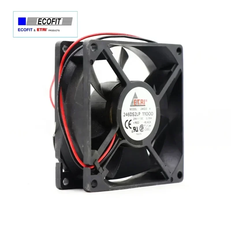 ETRI 246DS2LP11000 24V DC 2.16W 37.4 CFM 34 DBA Low Noise Ventilation Axial Fan