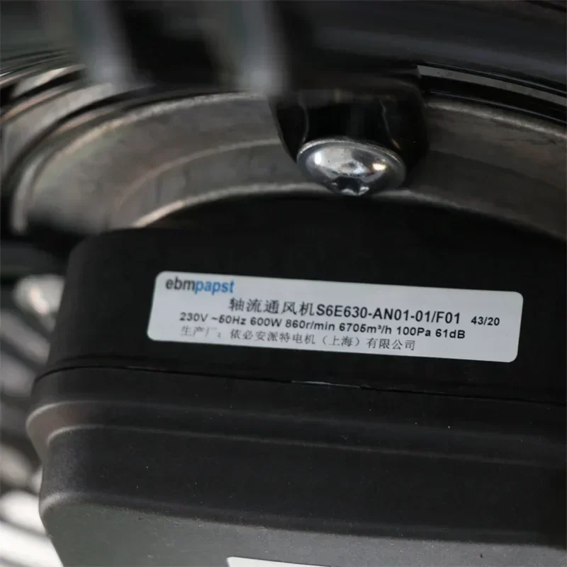 ebmpapst S6E630-AN01-01 Condensing Units and Chillers Axial Fan A6E630-AN01-01 230V 860RPM 600W S6E630-AN01-01/F01 ebmpapst S6E630-AN01-01 Condensing Units and Chillers Axial Fan A6E630-AN01-01 230V 860RPM 600W S6E630-AN01-01/F01