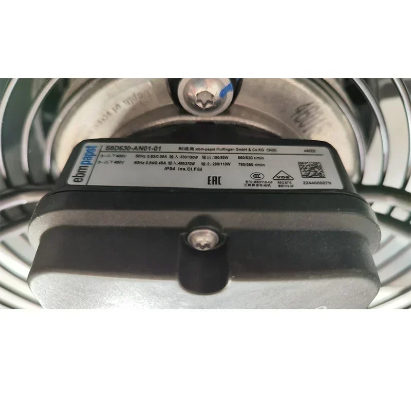 ebmpapst S8D630-AN01-01 630mm 400V 480V AC 330W 190W 0.83A IP54 Air Conditioning Axial Fan ebmpapst S8D630-AN01-01 630mm 400V 480V AC 330W 190W 0.83A IP54 Air Conditioning Axial Fan