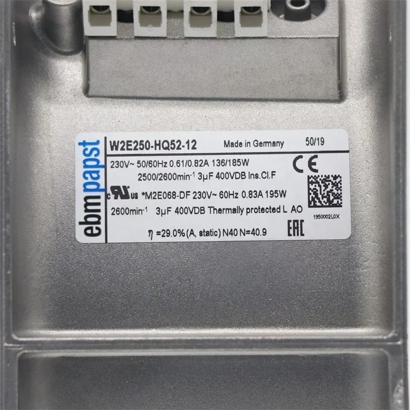 ebmpapst W2E250-HQ52-12 FJ28082MAB 280x280x80mm 230V AC Full Metal Axial Fan Wind Power ebmpapst W2E250-HQ52-12 FJ28082MAB 280x280x80mm 230V AC Full Metal Axial Fan Wind Power
