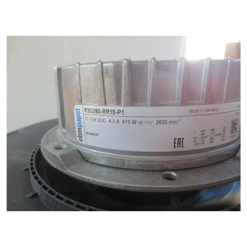 ebmpapst R3G280-RR10-P1 110V DC 2600RPM 4.3A 475W 280mm Traffic Track Photovoltaic PV Centrifugal Fan ebmpapst R3G280-RR10-P1 110V DC 2600RPM 4.3A 475W 280mm Traffic Track Photovoltaic PV Centrifugal Fan