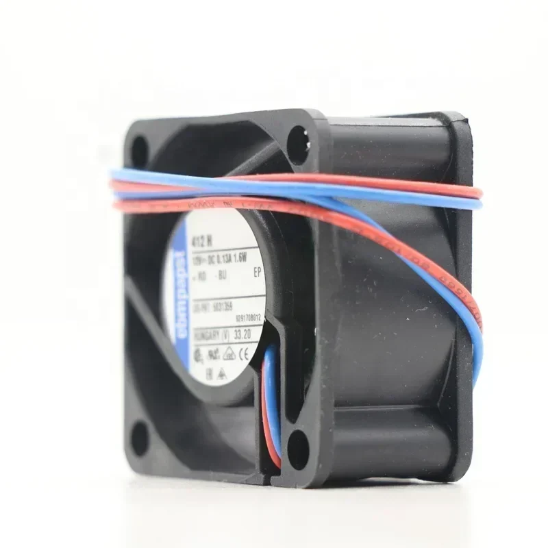 412H ebmpapst 12V DC 1.6W 4cm 40x40x20mm 13.5CFM 8100RPM Lead Wire Sleeve Bearing Mini Axial Fans 412H ebmpapst 12V DC 1.6W 4cm 40x40x20mm 13.5CFM 8100RPM Lead Wire Sleeve Bearing Mini Axial Fans