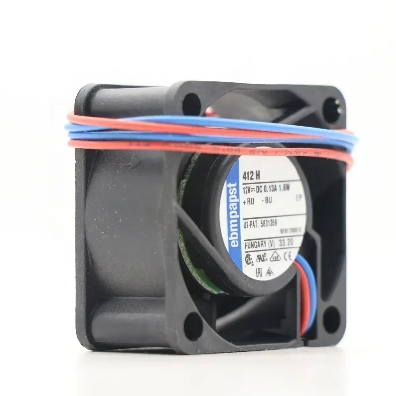 412H ebmpapst 12V DC 1.6W 4cm 40x40x20mm 13.5CFM 8100RPM Lead Wire Sleeve Bearing Mini Axial Fans 412H ebmpapst 12V DC 1.6W 4cm 40x40x20mm 13.5CFM 8100RPM Lead Wire Sleeve Bearing Mini Axial Fans