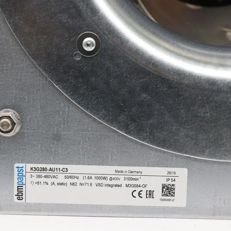 ebmpapst K3G280-AU11-C3 K3G250-PR17-W9/F01 280mm Traffic Track Photovoltaic PV Centrifugal Fan ebmpapst K3G280-AU11-C3 K3G250-PR17-W9/F01 280mm Traffic Track Photovoltaic PV Centrifugal Fan