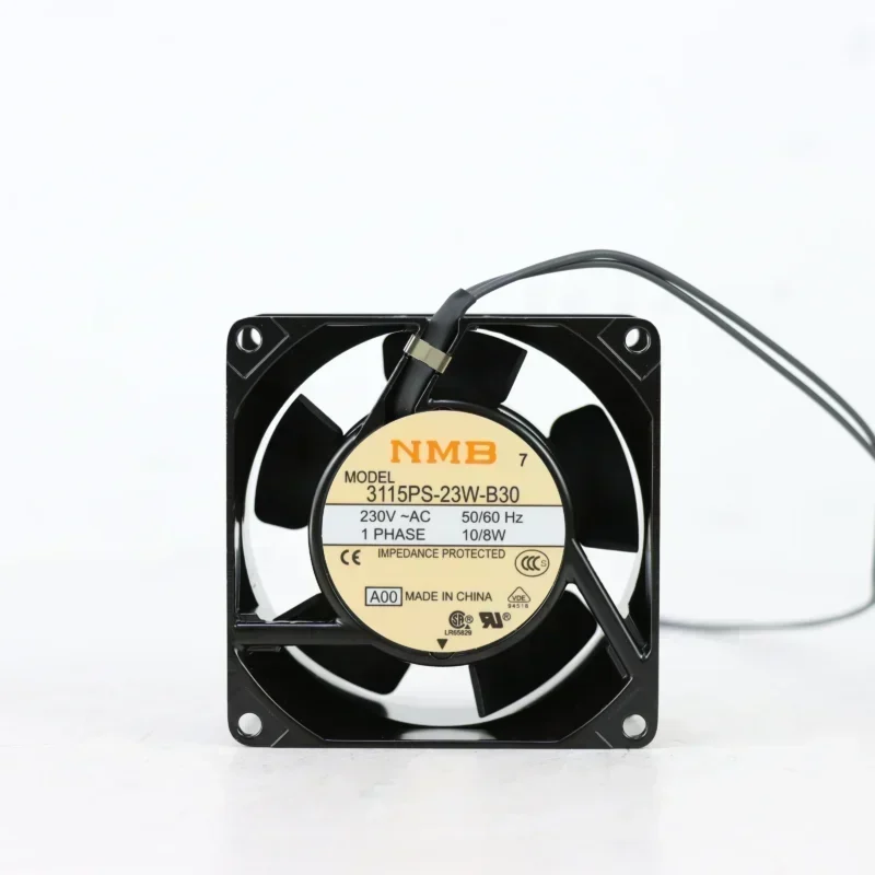 NMB 3115PS-23W-B30-A00 80x80x38mm 8038 230V AC 8cm 8W 32CFM 3200RPM Metal Lead Wires Small Axial Fan NMB 3115PS-23W-B30-A00 80x80x38mm 8038 230V AC 8cm 8W 32CFM 3200RPM Metal Lead Wires Small Axial Fan