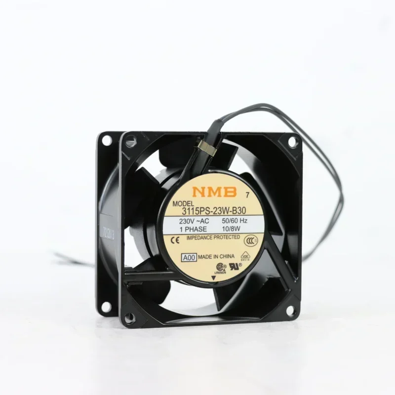 NMB 3115PS-23W-B30-A00 80x80x38mm 8038 230V AC 8cm 8W 32CFM 3200RPM Metal Lead Wires Small Axial Fan NMB 3115PS-23W-B30-A00 80x80x38mm 8038 230V AC 8cm 8W 32CFM 3200RPM Metal Lead Wires Small Axial Fan