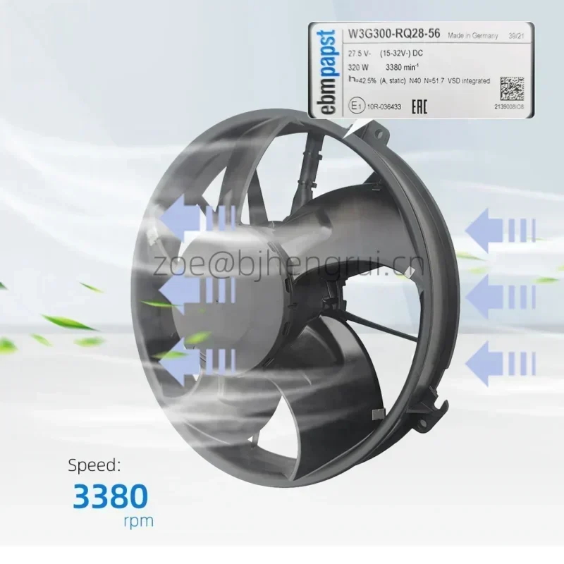 ebmpapst W3G300-RQ28-56 M3G074-CF 300mm 27.5V DC 320W 11.5A Car Bus Automotive Air Conditioner Axial Fan ebmpapst W3G300-RQ28-56 M3G074-CF 300mm 27.5V DC 320W 11.5A Car Bus Automotive Air Conditioner Axial Fan