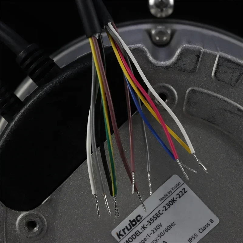 K-355EC-230K-22Z 230V AC 220mm 2200RPM 3.1A 700W IP55 0~10V DC PWM Speed Regulation EC Centrifugal Fan K-355EC-230K-22Z 230V AC 220mm 2200RPM 3.1A 700W IP55 0~10V DC PWM Speed Regulation EC Centrifugal Fan