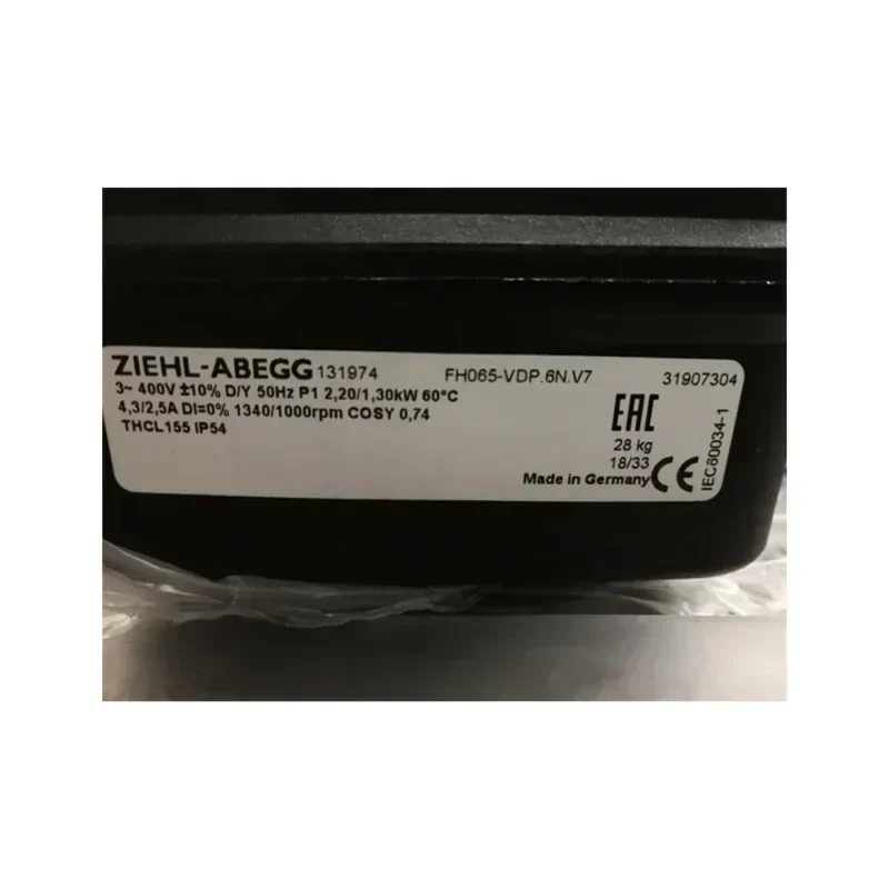 ZIEHL-ABEGG FH065-VDP.6N.V7 400VAC 1630W 4.3A 1340RPM IP54 Outdoor Air Conditioner Condenser Axial Fan ZIEHL-ABEGG FH065-VDP.6N.V7 400VAC 1630W 4.3A 1340RPM IP54 Outdoor Air Conditioner Condenser Axial Fan