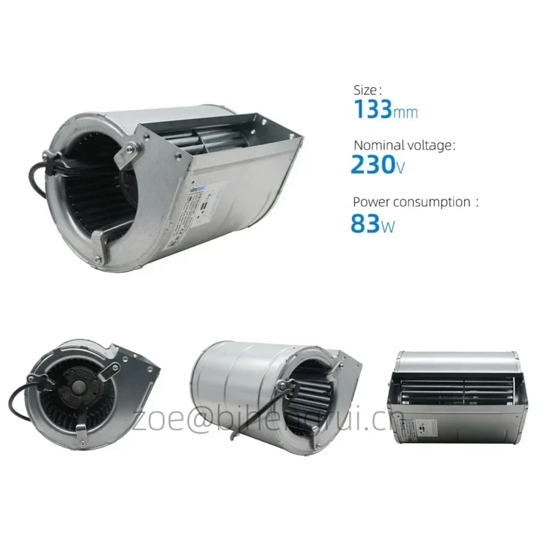 ebmpapst D4E133-AA01-44 230V AC 66W 0.29A 1170RPM Double Inlet Petroleum Equipment Centrifugal Fan ebmpapst D4E133-AA01-44 230V AC 66W 0.29A 1170RPM Double Inlet Petroleum Equipment Centrifugal Fan