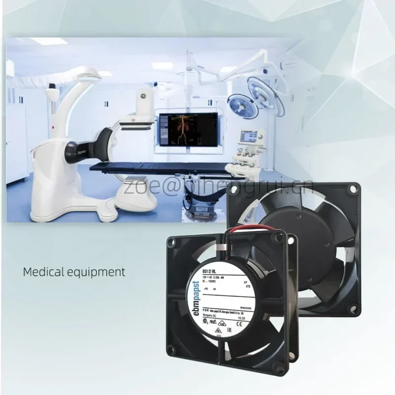 ebmpapst 8312HL 80x80x32mm 12V DC 4W 5.8A 39.4 CFM 4200RPM 43dBA Medical Equipment Axial Fan ebmpapst 8312HL 80x80x32mm 12V DC 4W 5.8A 39.4 CFM 4200RPM 43dBA Medical Equipment Axial Fan