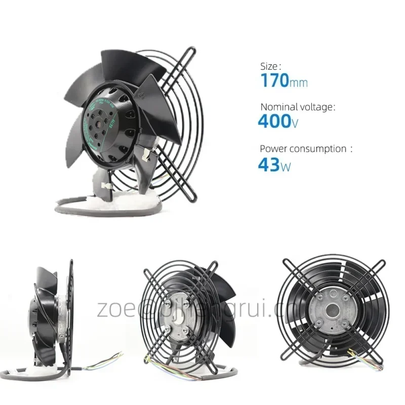 ebmpapst S2D170-BA04-06 230/400V AC 0.23A 45W 2750RPM IP54 170mm Rail Traffic Axial Fan ebmpapst S2D170-BA04-06 230/400V AC 0.23A 45W 2750RPM IP54 170mm Rail Traffic Axial Fan