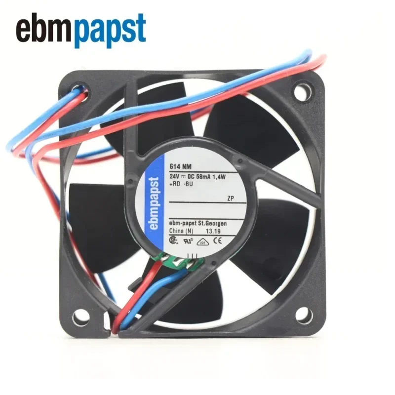 ebmpapst 614NM 60x60x25mm 6cm 24 V DC 1.3W 35m3/h 4100rpm Axial Fan