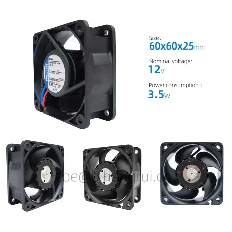 ebmpapst 622HH 60 x60x 25mm 12 V DC 56m3/h 8200rpm 12V DC 0.295A 3.5W High End Equipment Axial Fan ebmpapst 622HH 60 x60x 25mm 12 V DC 56m3/h 8200rpm 12V DC 0.295A 3.5W High End Equipment Axial Fan