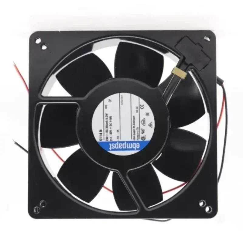 ebmpapst 5114N 24V DC 9W 135x135x38mm 0.38A Resistant All Metal Axial Fan ebmpapst 5114N 24V DC 9W 135x135x38mm 0.38A Resistant All Metal Axial Fan