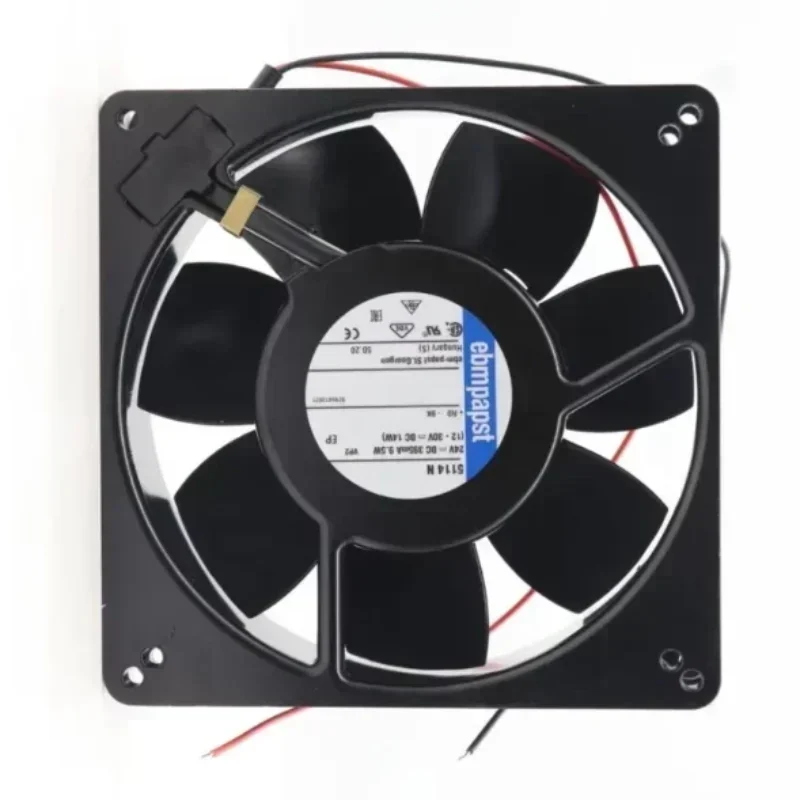 ebmpapst 5114N 24V DC 9W 135x135x38mm 0.38A Resistant All Metal Axial Fan ebmpapst 5114N 24V DC 9W 135x135x38mm 0.38A Resistant All Metal Axial Fan