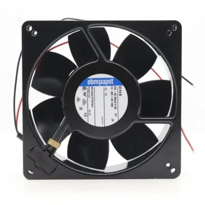 ebmpapst 5114N 24V DC 9W 135x135x38mm 0.38A Resistant All Metal Axial Fan ebmpapst 5114N 24V DC 9W 135x135x38mm 0.38A Resistant All Metal Axial Fan