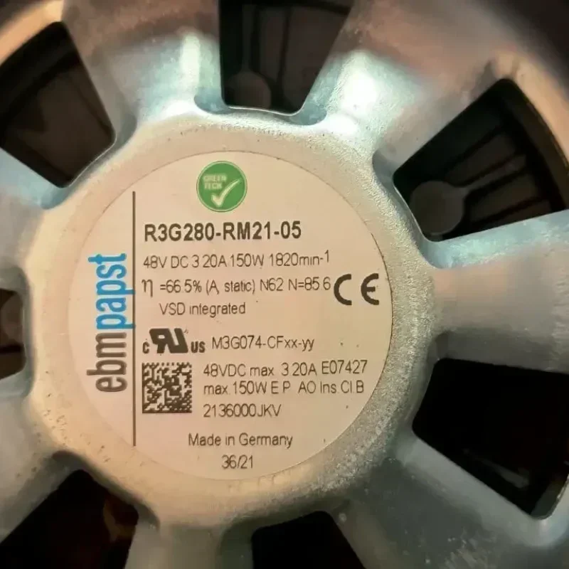 ebmpapst R3G280-RM21-05 for Rittal 48V DC 150W 320A 1820Min-1 ebmpapst R3G280-RM21-05 for Rittal 48V DC 150W 320A 1820Min-1