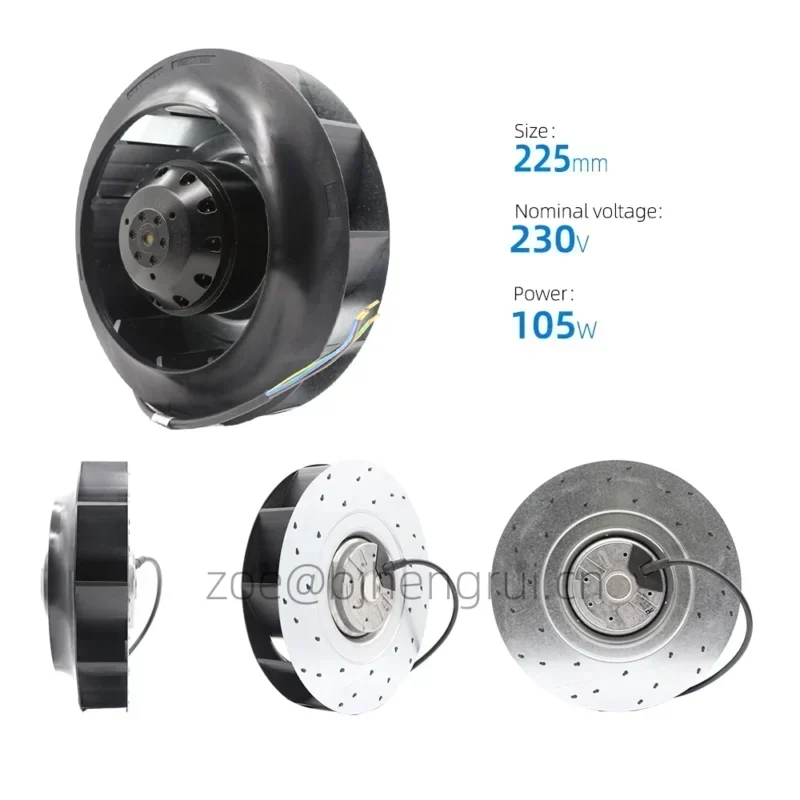 ebmpapst R2E225-AT51-05 225x225x88mm 105W 230V AC 2650RPM Centrifugal Fan ebmpapst R2E225-AT51-05 225x225x88mm 105W 230V AC 2650RPM Centrifugal Fan