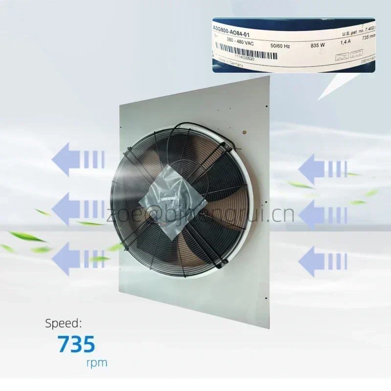 ebmpapst W3G800-GO84-01/F05 970x970x237mm 12095m³/h 400V AC 835W 735rpm Axial Fan ebmpapst W3G800-GO84-01/F05 970x970x237mm 12095m³/h 400V AC 835W 735rpm Axial Fan