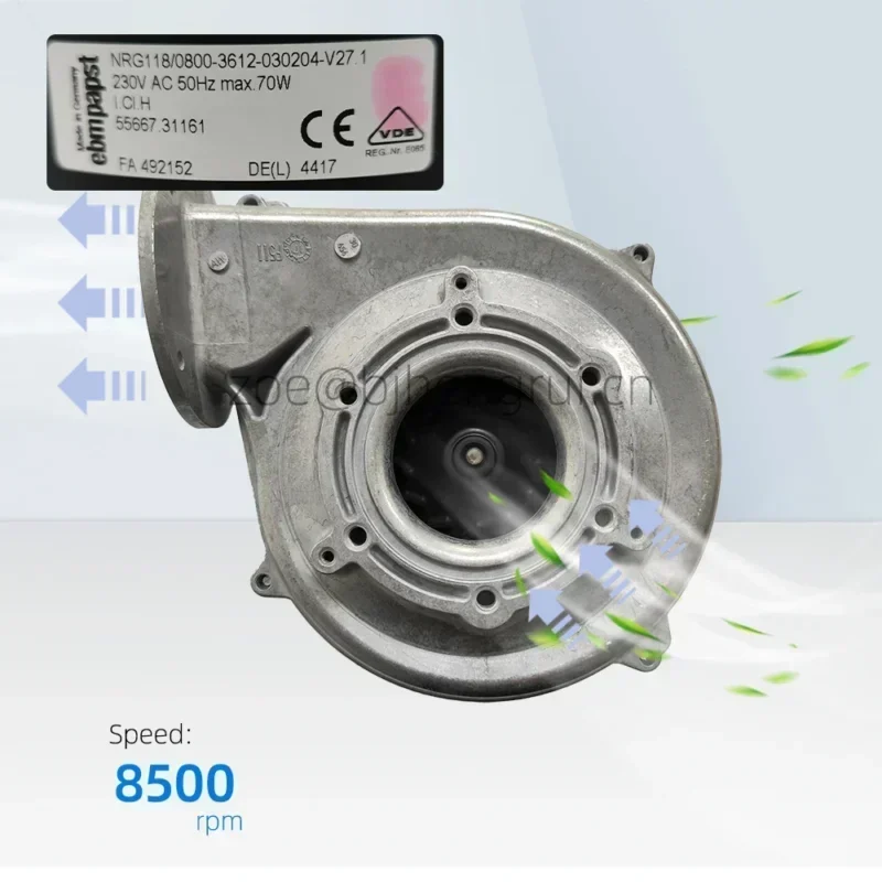 ebmpapst NRG118/0800 175mm 70W 230V EC 8500RPM 95m³/h Centrifugal Fan ebmpapst NRG118/0800 175mm 70W 230V EC 8500RPM 95m³/h Centrifugal Fan